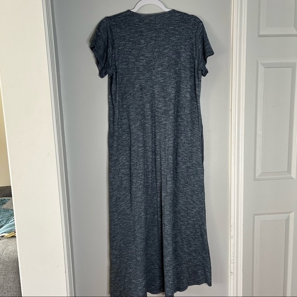 SOFT SURROUNDINGS Summer Maxi Dress M Blue Knit Short Sleeve Pockets. - Picture 7 of 7